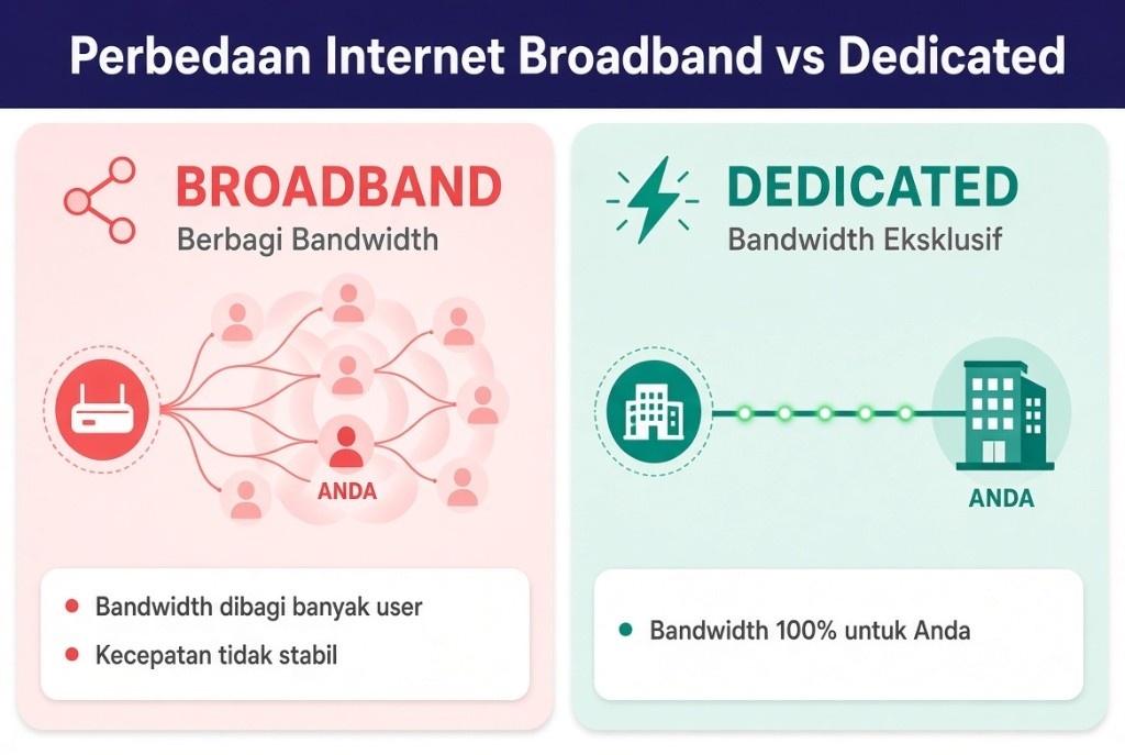 Dedicated Internet vs Broadband, Mana yang Lebih Baik?